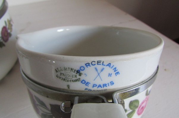 Porcelain Saucepans from Aluminite de Frügier, 1950s, Set of 4-RDN-728312