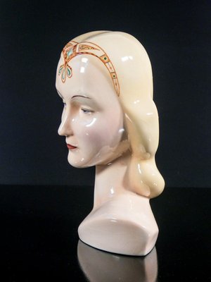 Porcelain Sculpture Lady by Antonio Ronzan, 1940s-OJE-2028719