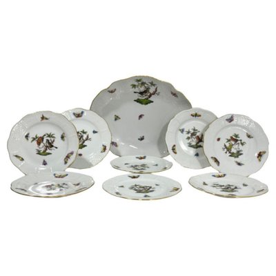 Porcelain Serving Set with Rothschild Pattern from Herend, Set of 9-UCH-1224146