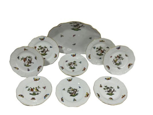 Porcelain Serving Set with Rothschild Pattern from Herend, Set of 9-UCH-1224146