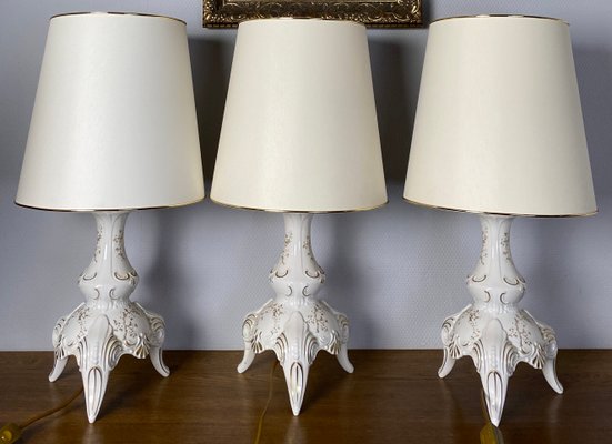 Porcelain Table Lamps by Daniela Weiß for Lindner, 1980s, Set of 3-GYX-874549