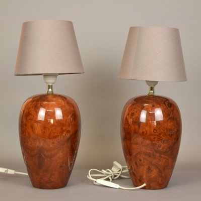 Porcelain Table Lamps from Benab, Sweden, Set of 2-AOU-1768452