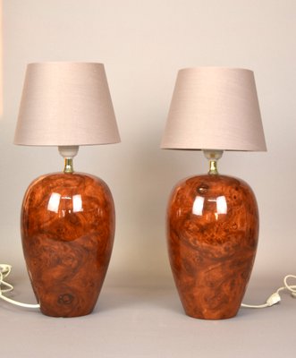 Porcelain Table Lamps from Benab, Sweden, Set of 2-AOU-1768452