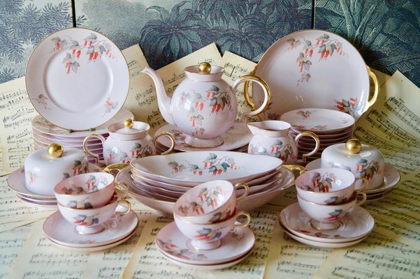 Porcelain Tea & Luncheon Service by Jean Haviland, Set of 40-DVX-1259675