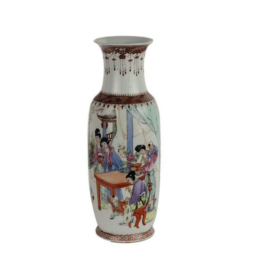 Porcelain Vase with Polychrome Enamels