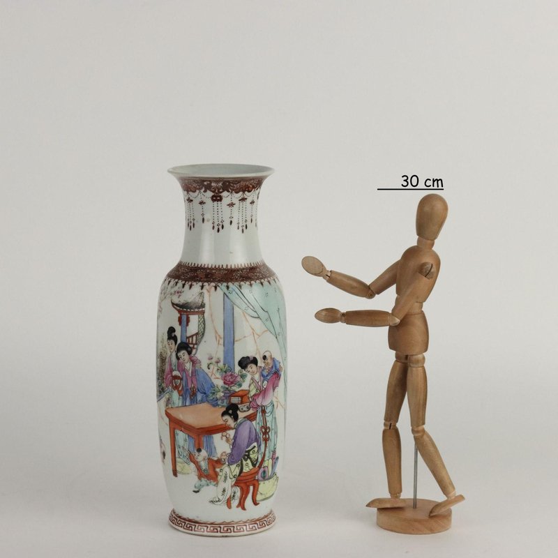 Porcelain Vase with Polychrome Enamels