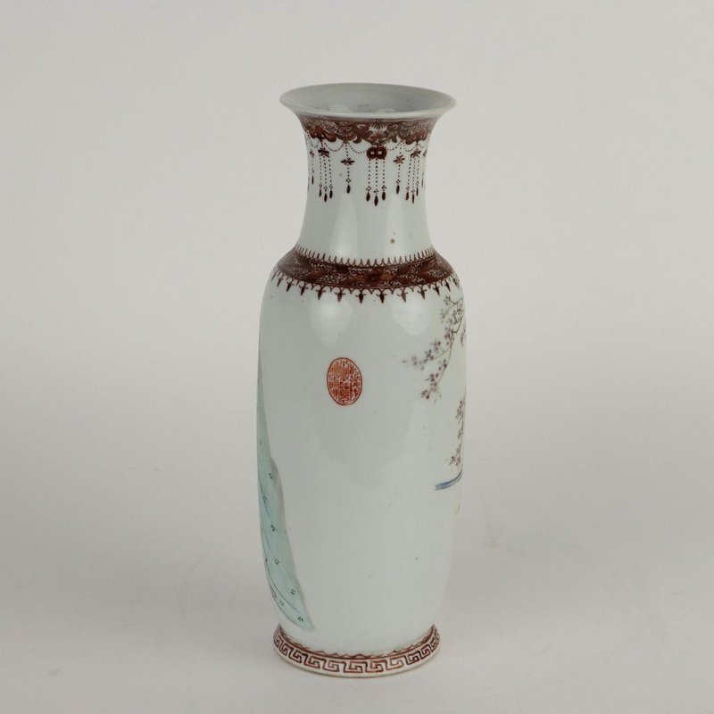 Porcelain Vase with Polychrome Enamels