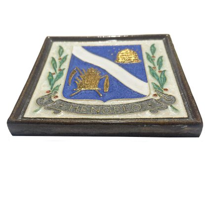 Porceleyne Fles Delft Cloisonné Tile with the Coat of Arms of Hengelo, 1970s-UCH-1782326