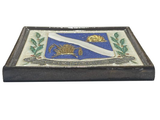 Porceleyne Fles Delft Cloisonné Tile with the Coat of Arms of Hengelo, 1970s-UCH-1782326