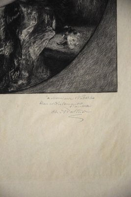 Portait of Madame - Original b/w Etching by Charles Waltner - End of 19th cent. 1860-1900-ZCI-760315