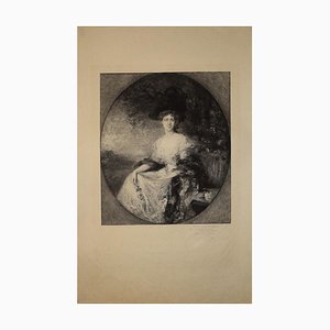 Portait of Madame - Original b/w Etching by Charles Waltner - End of 19th cent. 1860-1900-ZCI-760315