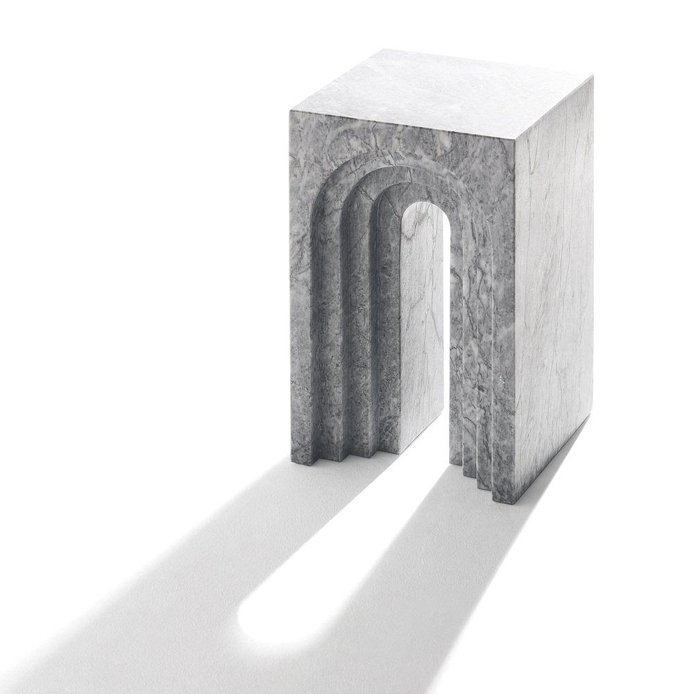 Portico Side Table Minimalist Marble Side Table by Aparentment