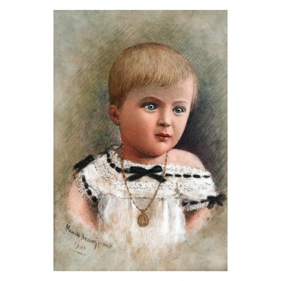 Portrait of a Child Painting on Porcelain-NQ-624874