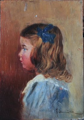 Portrait of a Girl, Early 20th Century, Oil on Wood-QOR-2027071