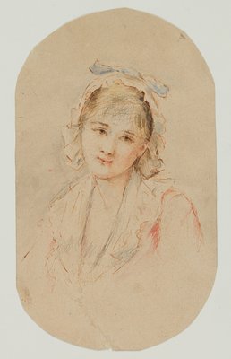 Portrait of a Lady with a Bonnet, 1820, Graphite on Paper-OJR-1273272