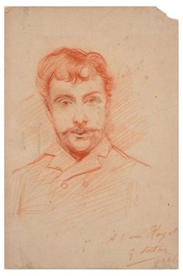 Portrait of a Man - Original Pencil Drawing by G.J. Sortais - 1886 1886-ZCI-758637