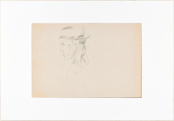 Portrait of a Man - Original Pencil Drawing by Ildebrando Urbani - 1950s 1950s-ZCI-761825