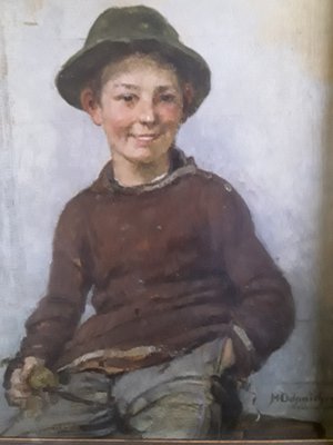 Portrait of a Sitting Boy, 1900s, Oil on Cardboard-HOI-1238773