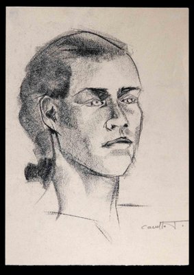 Portrait of a Woman, Original Drawing, Mid 20th-Century-ZCI-1192735