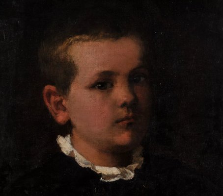 Portrait of a Young Boy, 19th Century, Oil on Canvas-QOR-2026930