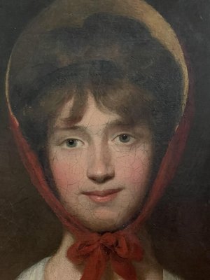 Portrait of a Young English Woman, 19th Century, Oil on Canvas, Framed-XMH-1703528