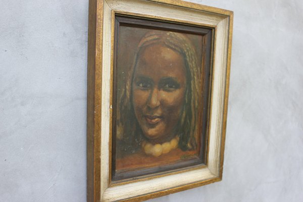 Portrait of a Young Girl, Oil on Canvas, Framed-UWJ-1103574