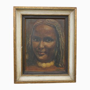 Portrait of a Young Girl, Oil on Canvas, Framed-UWJ-1103574