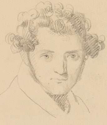 Portrait of a Young Man With Curly Hair, 19th-Century, Pencil-OJR-1273487