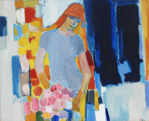 Portrait of a Young Woman Painting from TARIS, 1960s-JUA-565247