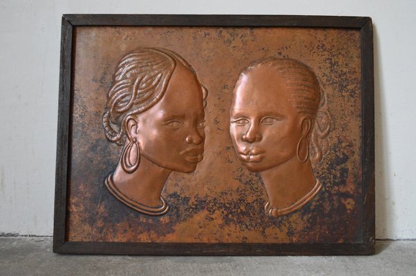 Portrait of African Women in Copper by Tshiasuma, 1984-XNH-1762456