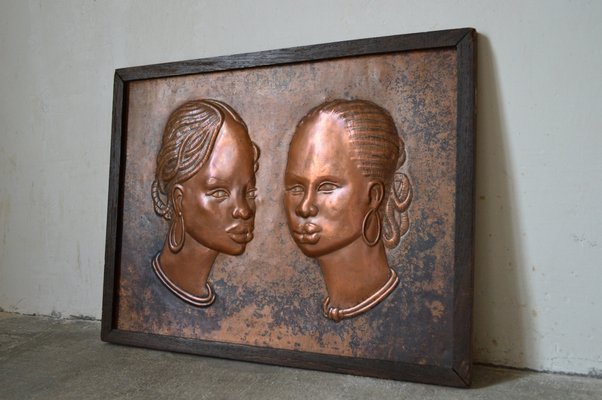 Portrait of African Women in Copper by Tshiasuma, 1984-XNH-1762456