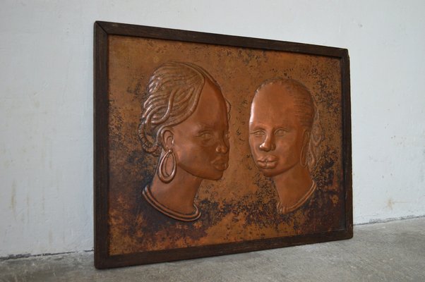 Portrait of African Women in Copper by Tshiasuma, 1984-XNH-1762456