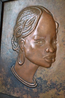 Portrait of African Women in Copper by Tshiasuma, 1984-XNH-1762456