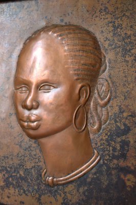 Portrait of African Women in Copper by Tshiasuma, 1984-XNH-1762456