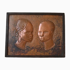 Portrait of African Women in Copper by Tshiasuma, 1984-XNH-1762456