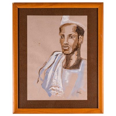 Portrait of an African Man, Watercolor on Paper, 20th-Century-WFS-911015