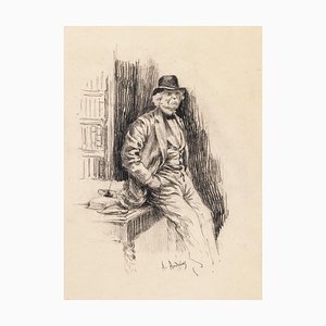 Portrait of Gentleman - Original Lithograph by A. Achenbach - Late 19th Century Late 19th Century-ZCI-761271