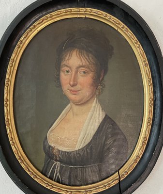 Portrait of Lady, Early 1800s, Oil on Canvas, Framed-XMH-1721973