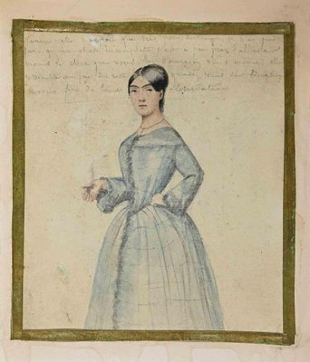 Portrait of Lady, Original Drawing, 19th-Century-ZCI-1163720