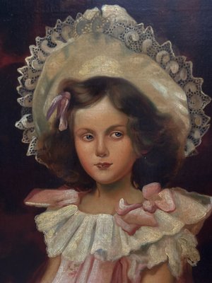 Portrait of Little Girl, German School, 2002, Oil on Canvas, Framed-YUW-1314820