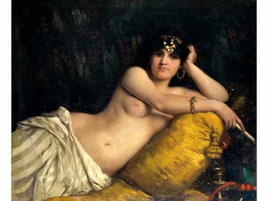 Portrait of Odalisque - Oil on Canvas by Giovanni Costa - 1858 1858