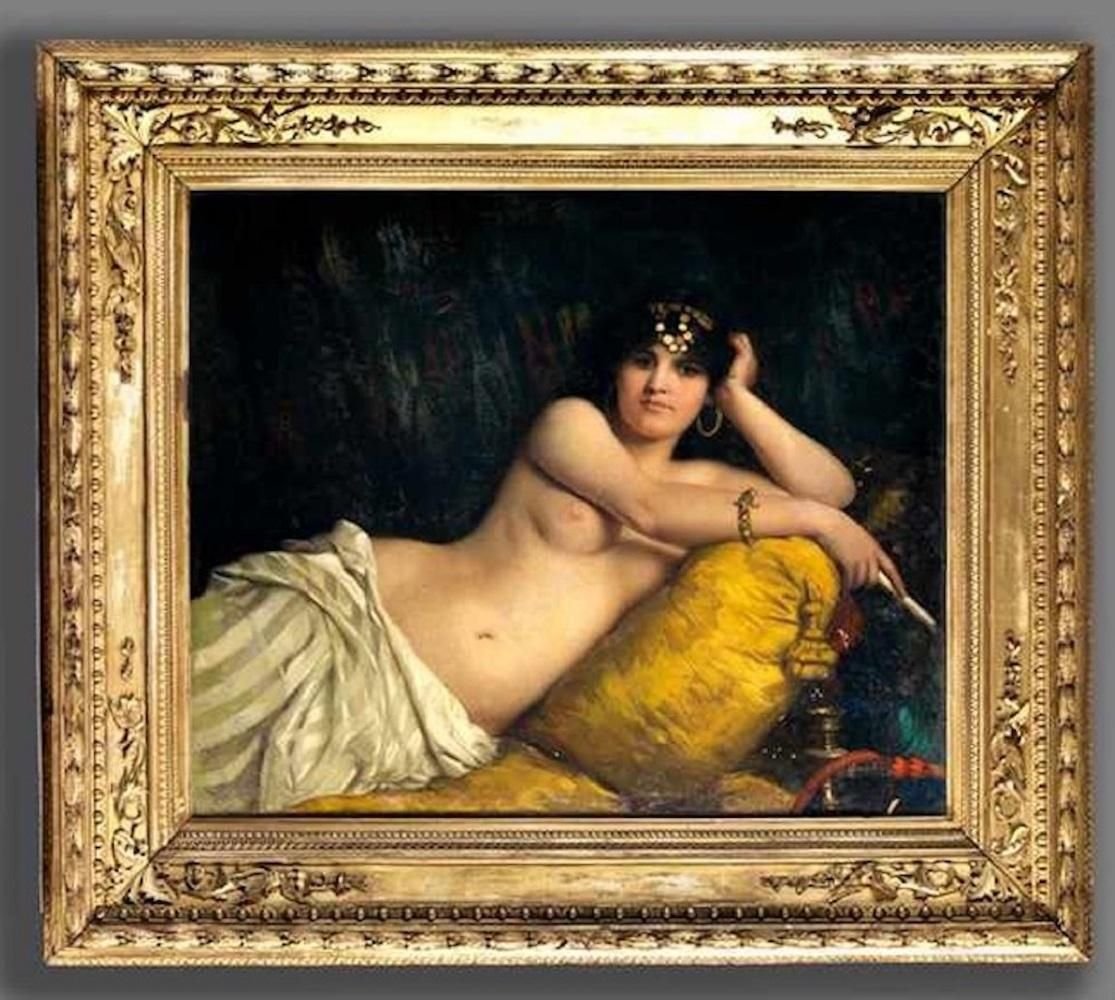 Portrait of Odalisque - Oil on Canvas by Giovanni Costa - 1858 1858