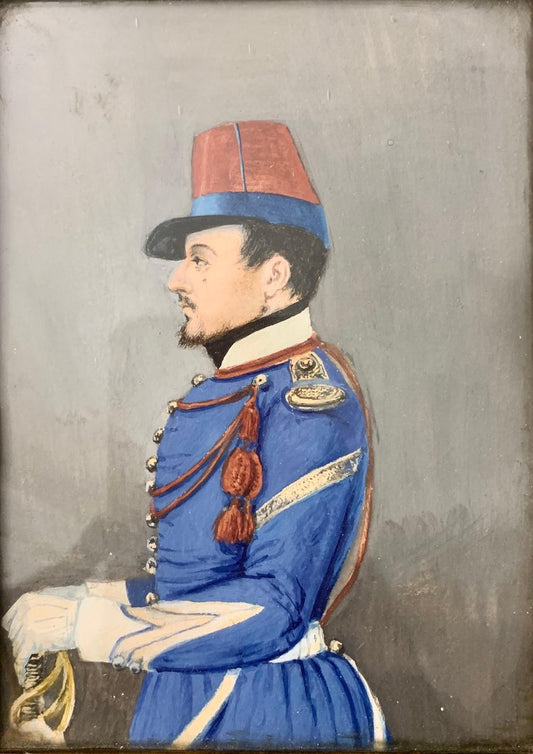 Portrait of Senior Military Man in Uniform, 1881, Tempera, Framed