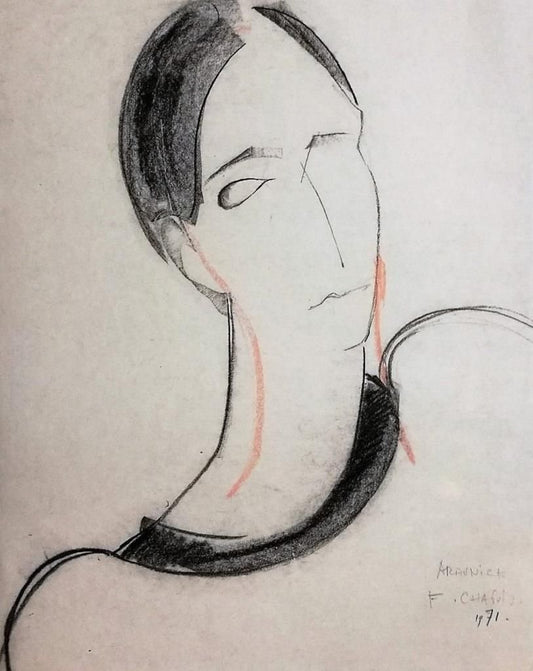 Portrait of Woman - 1970s - François Chapuis - Pastel - Contemporary 1971