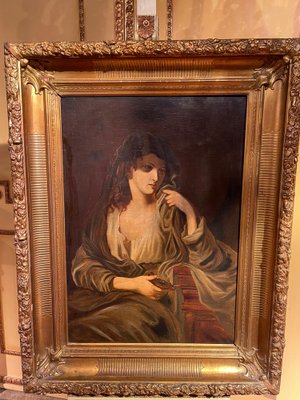 Portrait of Woman, 19th Century, Oil on Canvas, Framed-FLW-1402034