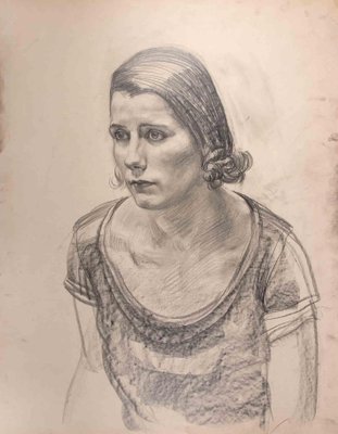 Portrait of Woman, Original Drawing, Mid-20th-Century-ZCI-1272489