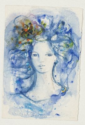 Portrait of Woman Watercolor by Madeleine Sellier-ZCI-784157