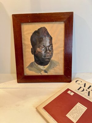 Portrait of Young African Man, 1940, Drawing on Paper-AT-1795854