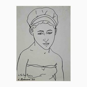 Portrait of Young Woman, Original Drawing, 1953-ZCI-1163507