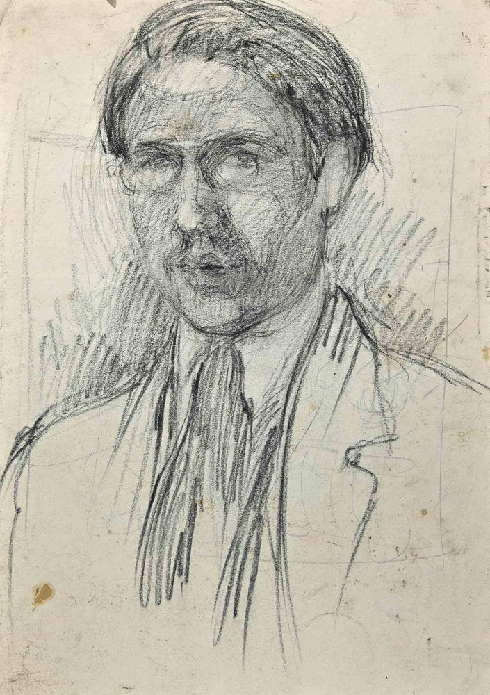 Portrait, Original Drawing in Pencil, Early 20th-Century